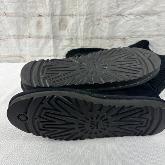 UGG Women's 10 Black Cardy Tall Sweater Knit Wool Blend Boots - Picture 12 of 12